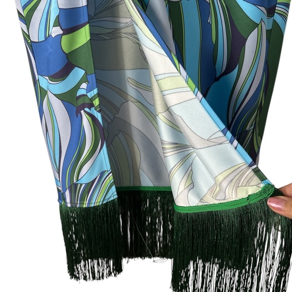 HOUSE OF HARLOW Maxi Geometric Pattern Elastic Waist Fringes Skirt BNWT - Picture 10 of 11